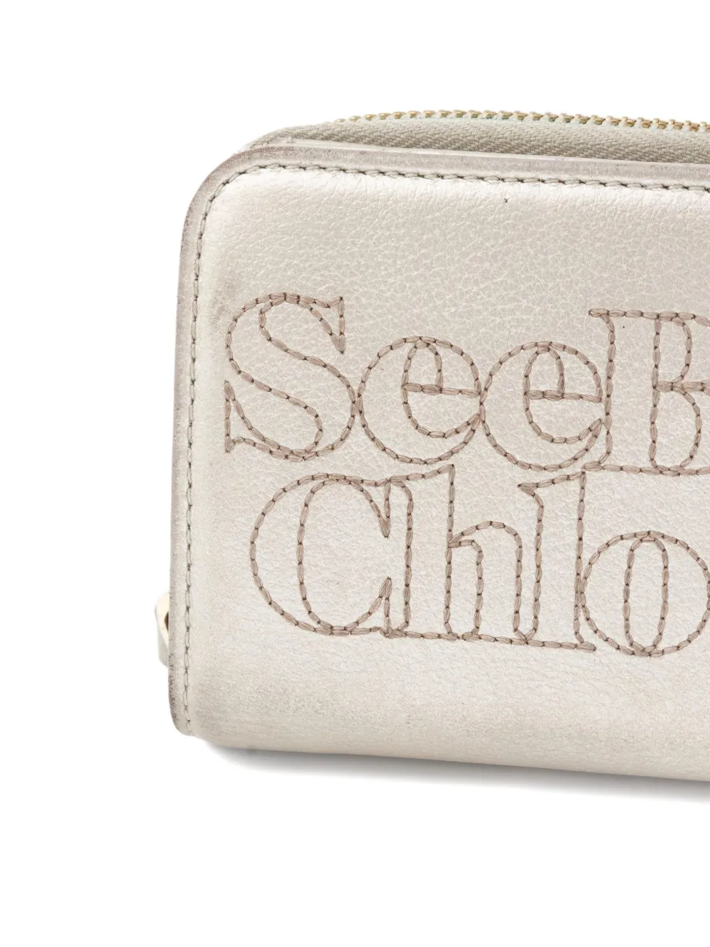 Pre-owned See By Chloé Vintage 2000s Leather Wallet In Neutral