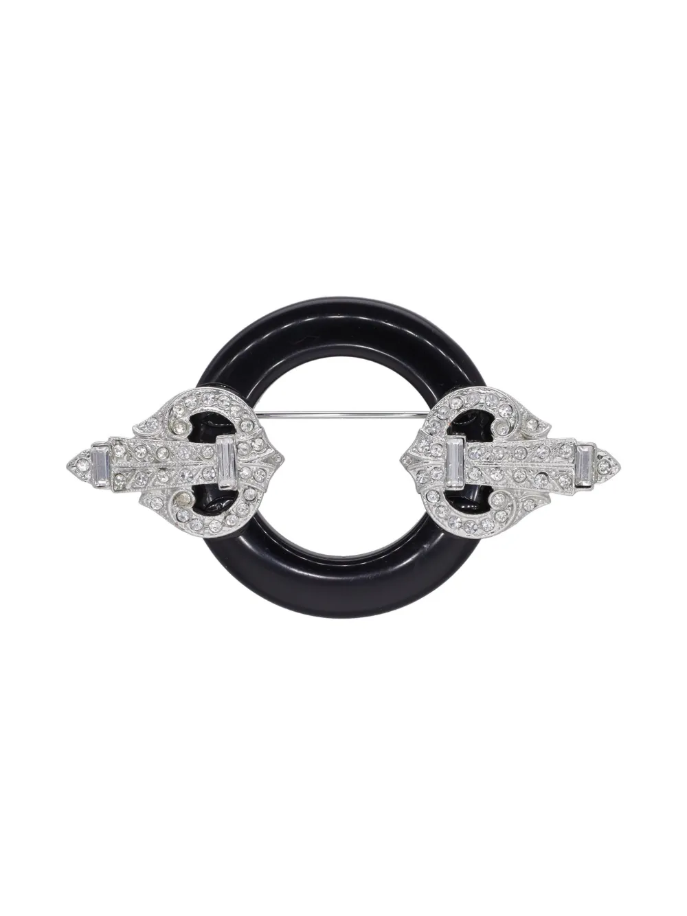 Pre-owned Kenneth Jay Lane Vintage 1970s Decò Circle Brooch