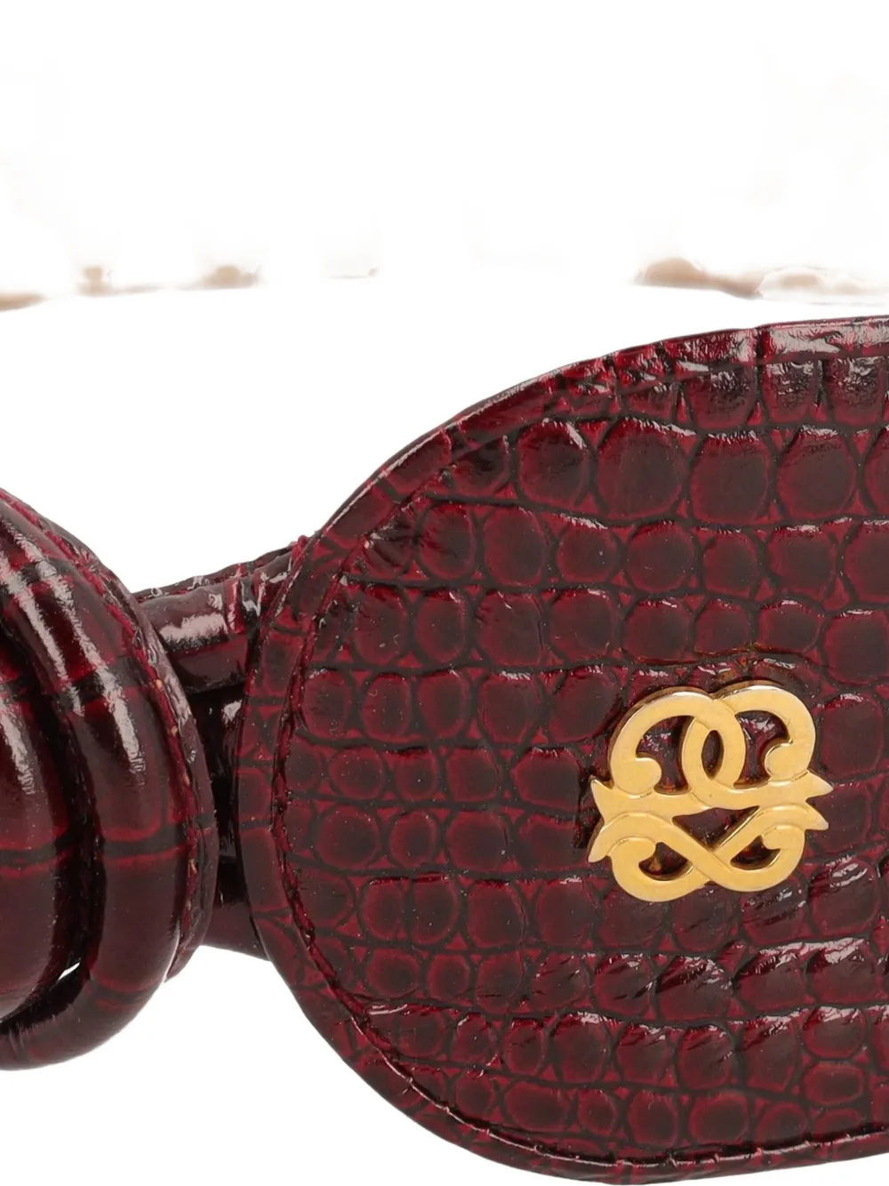 Pre-owned Pirovano Vintage Crocodile-embossed Leather Belt