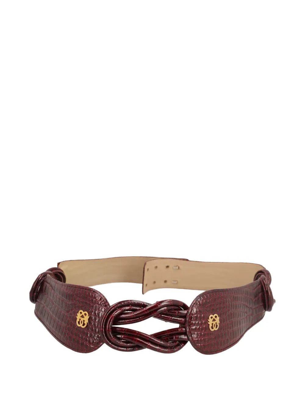 Pre-owned Pirovano Vintage Crocodile-embossed Leather Belt