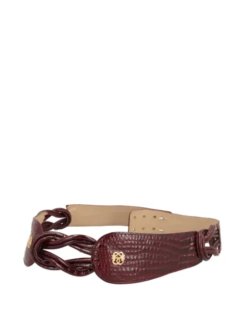 Pirovano Vintage crocodile-embossed leather belt