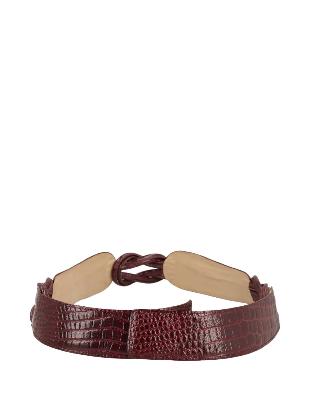 Pre-owned Pirovano Vintage Crocodile-embossed Leather Belt