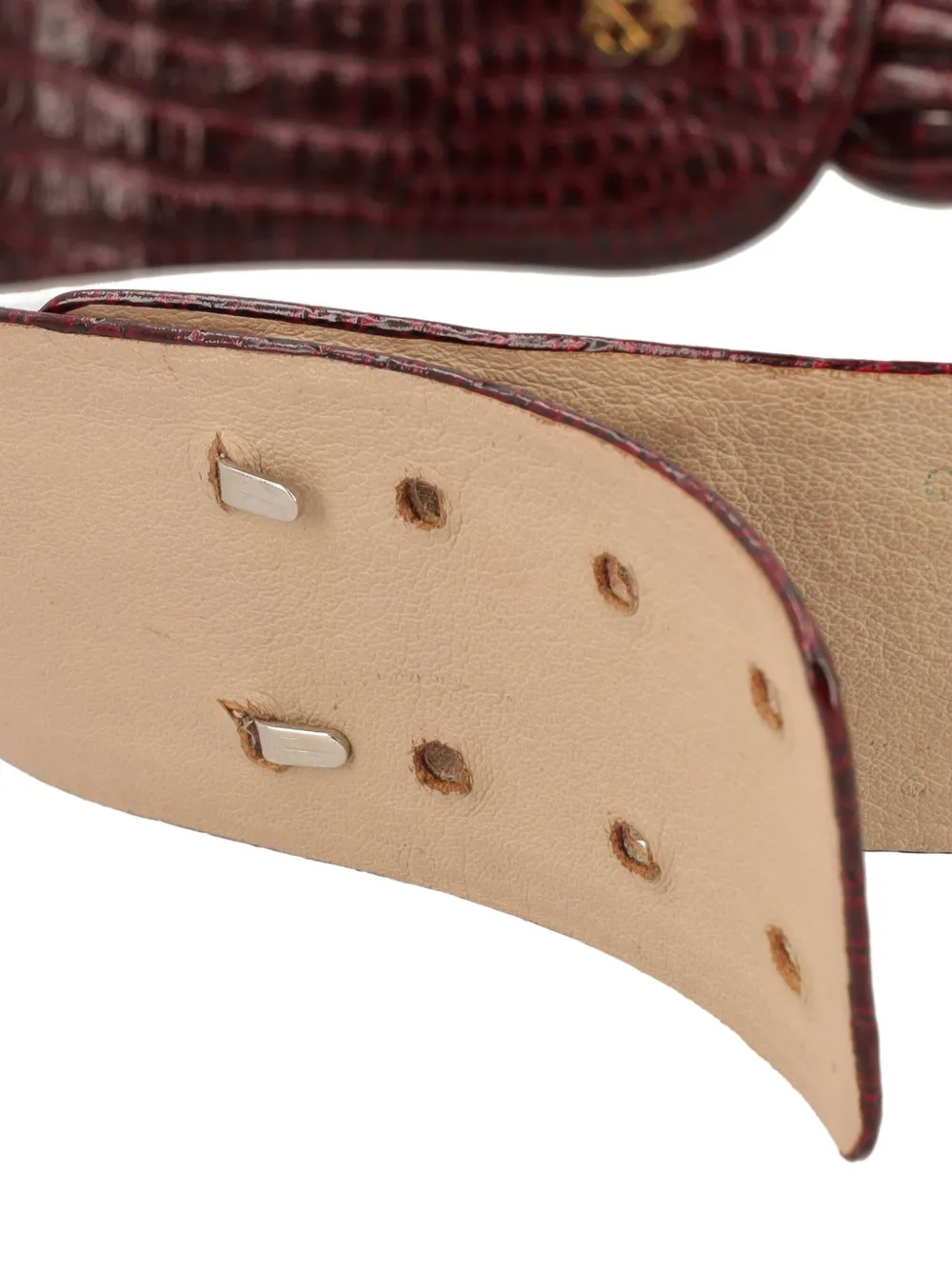 Pre-owned Pirovano Vintage Crocodile-embossed Leather Belt