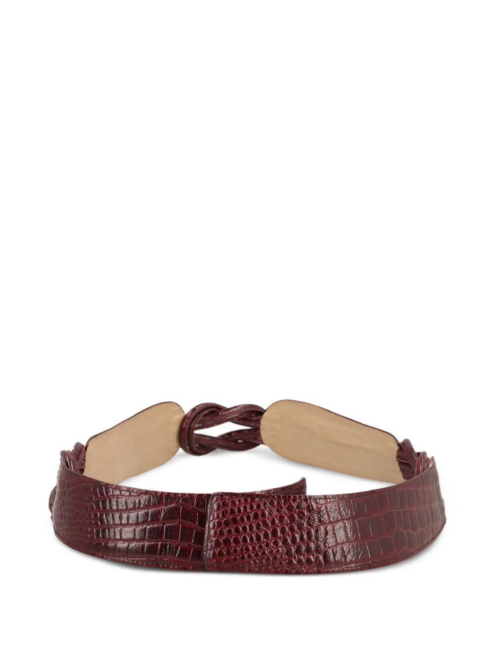 Pirovano Vintage cinturón con efecto de piel de cocodrilo | Image 2