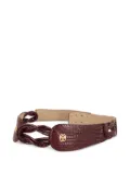Pirovano Vintage crocodile-embossed leather belt - Red