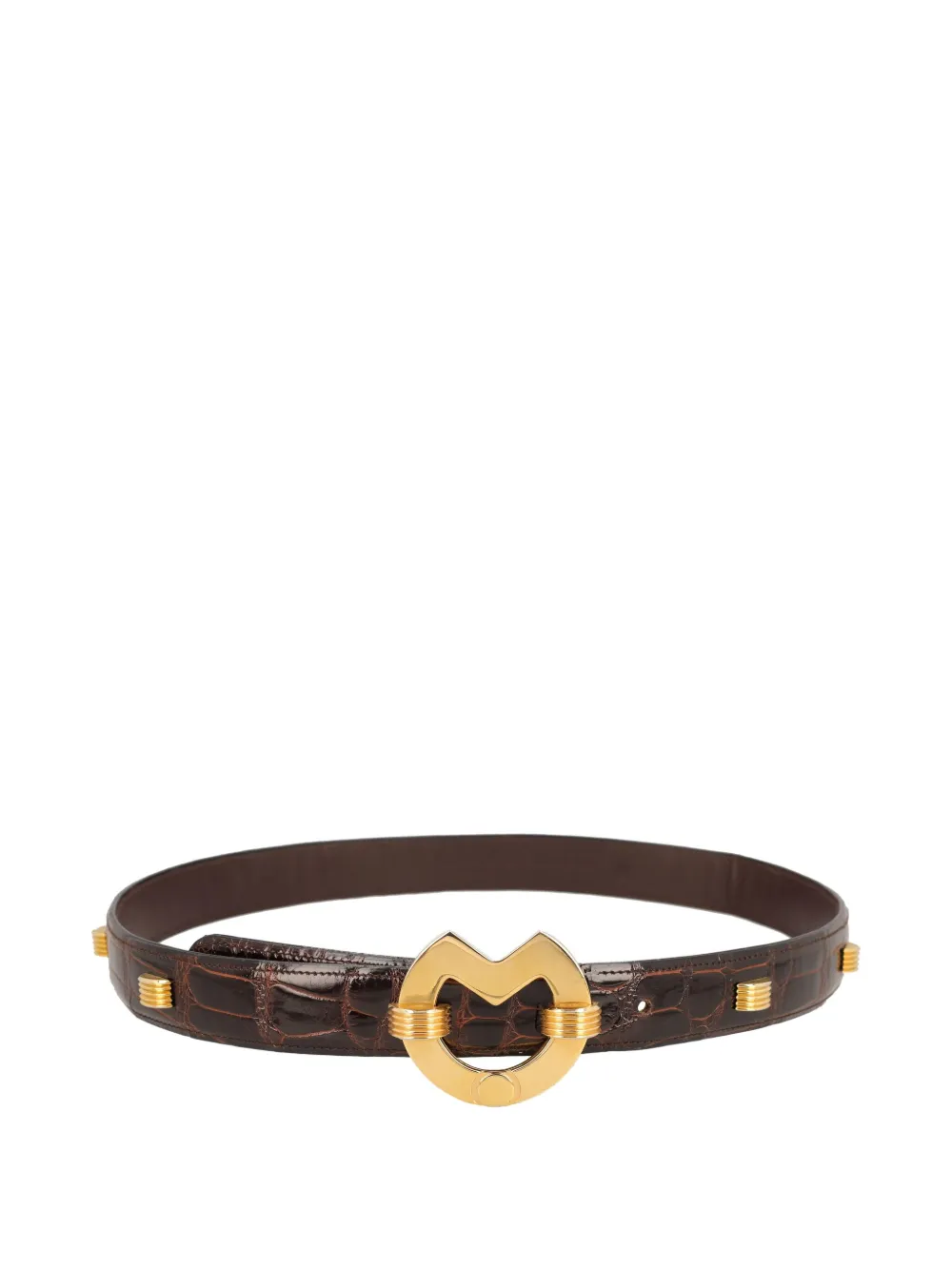 MILA SCHON crocodile-embossed belt - Marrone