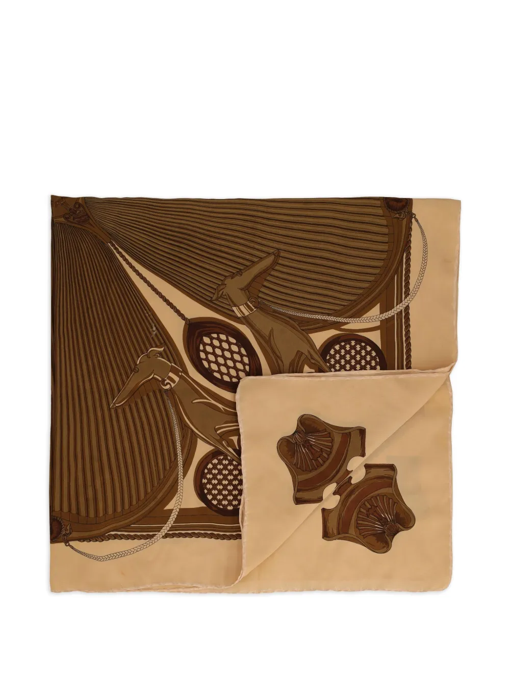 Greyhound-print silk scarf
