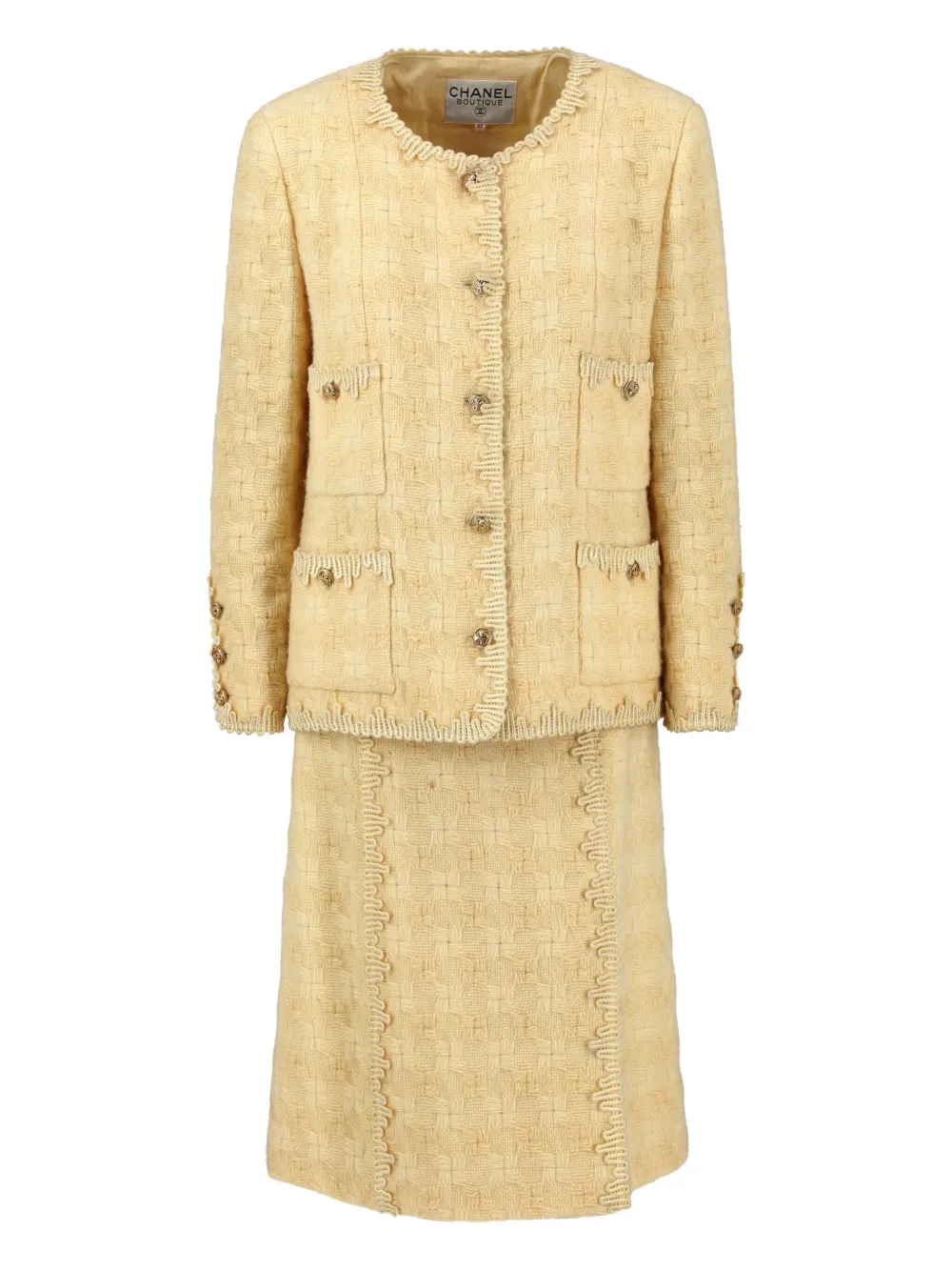 CHANEL Pre-Owned Boutique wool suit (set of three) | Yellow | Image 1