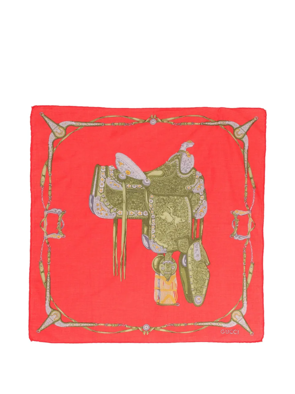 Gucci Pre-Owned mascada con estampado saddle | Image 2