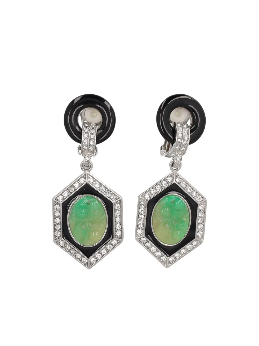 Jade clip-on earrings