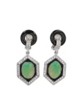 Kenneth Jay Lane Vintage Jade clip-on earrings - Silver