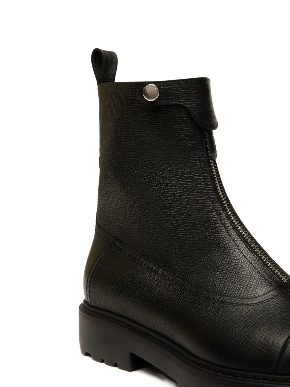 Bally Gusto Zipped Grained Boots In Black
