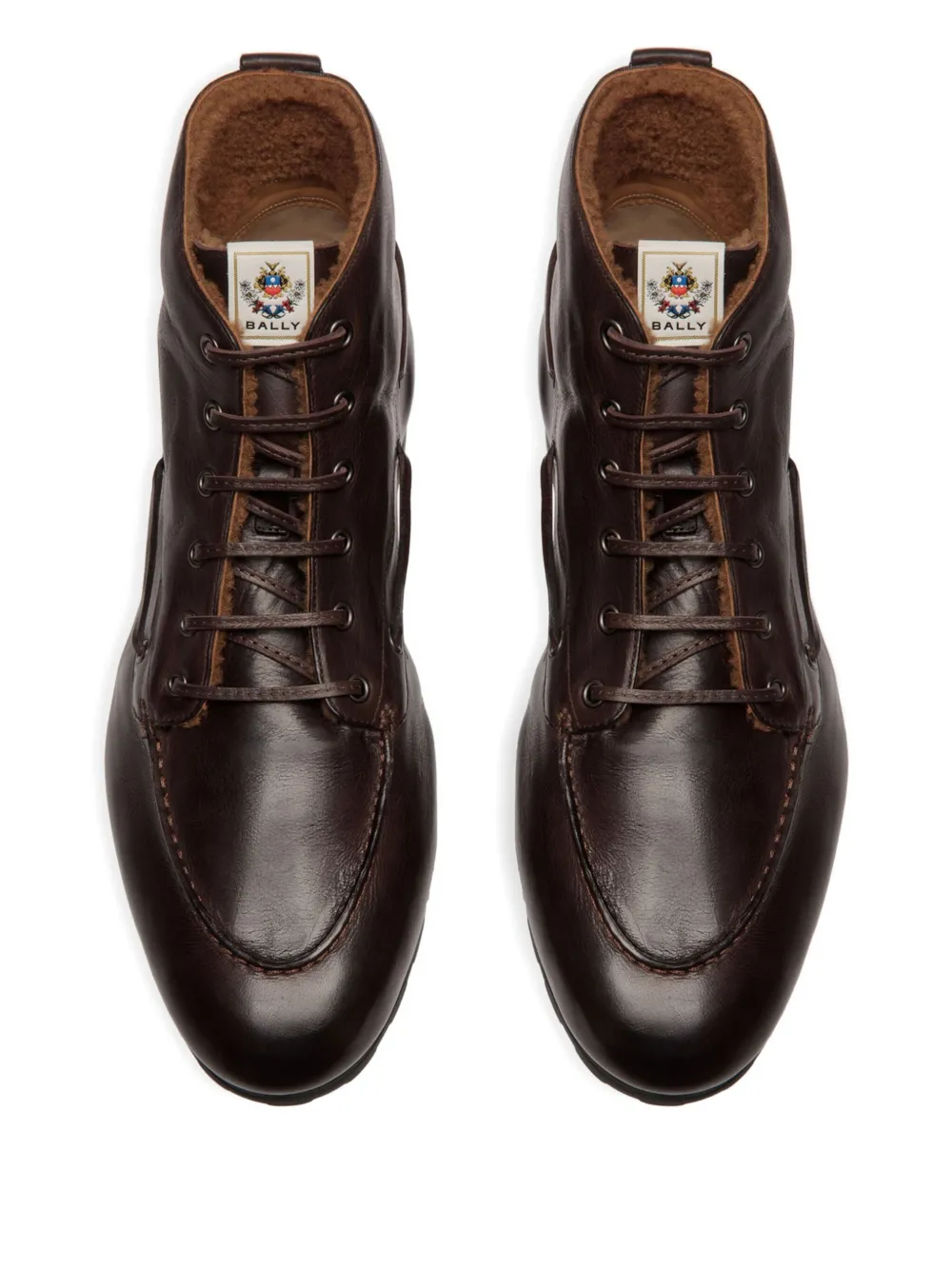 Bally Leren veterlaarzen Bruin