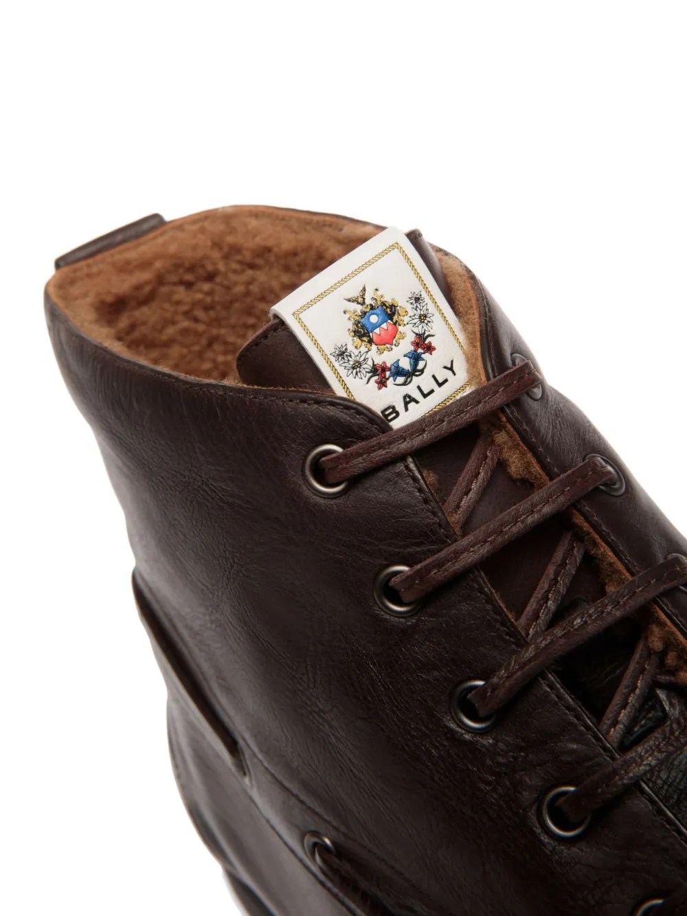 Bally Leren veterlaarzen Bruin