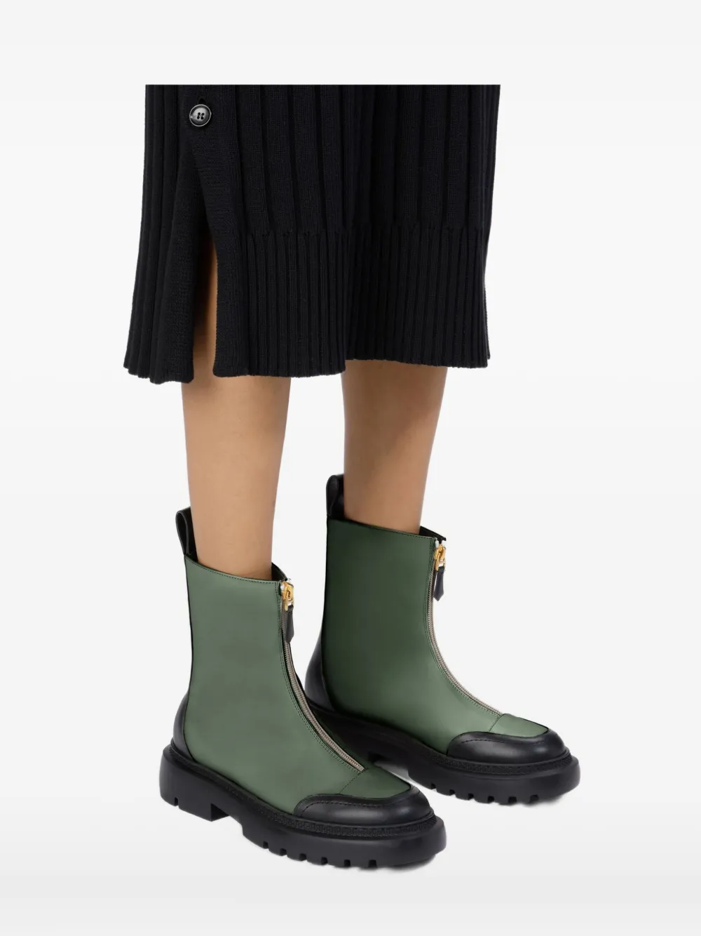 Bally Woman Ankle Boots Sage Green Size 7.5 Leather In Green