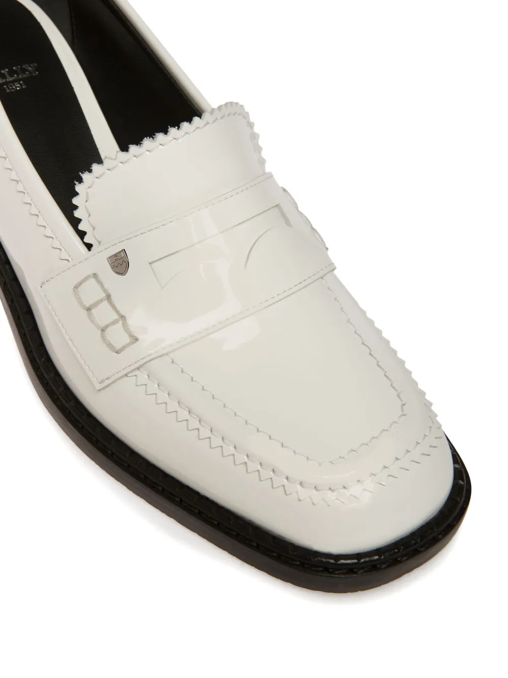 Bally Elly Patent-leather Loafers In White