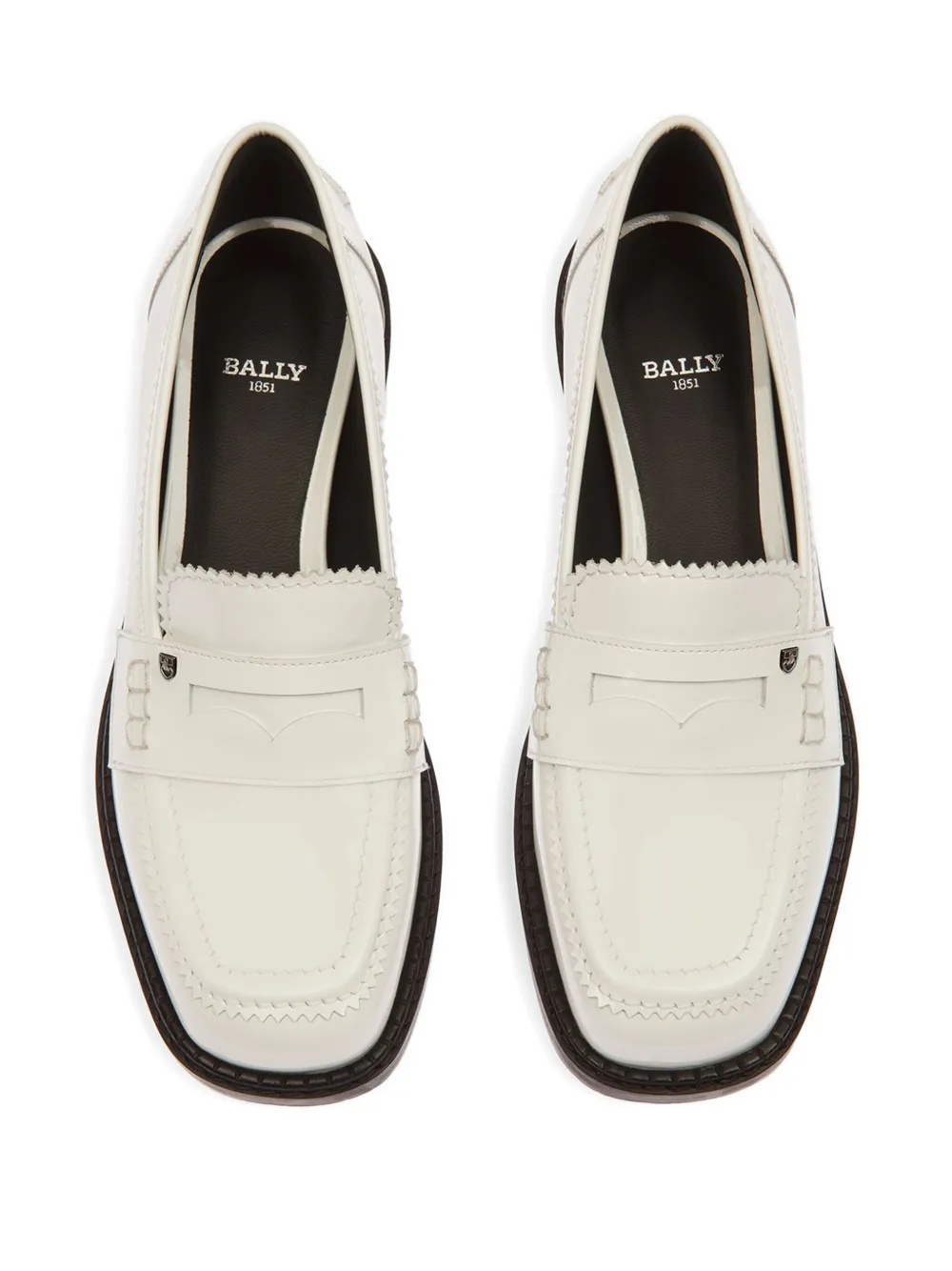Bally Elly Patent-leather Loafers In White