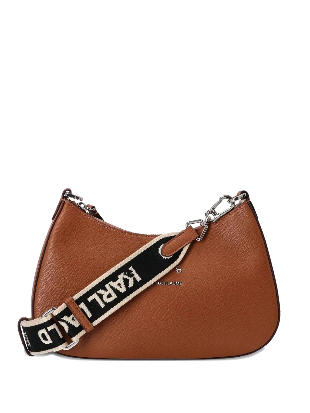 Karl Lagerfeld Leren schoudertas met logo Bruin