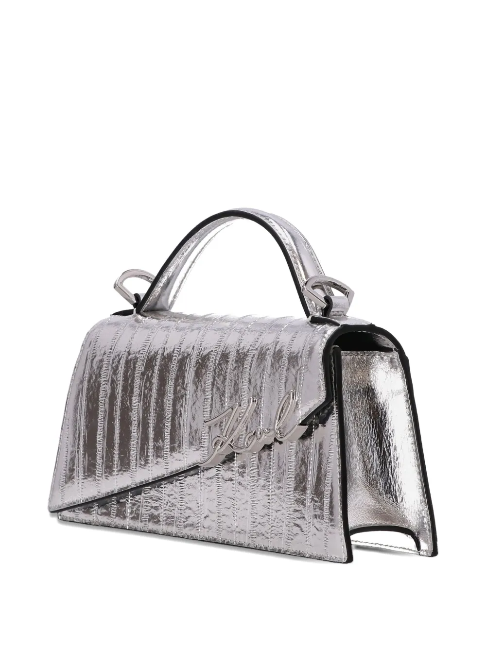 Karl Lagerfeld Metallic shopper Zilver
