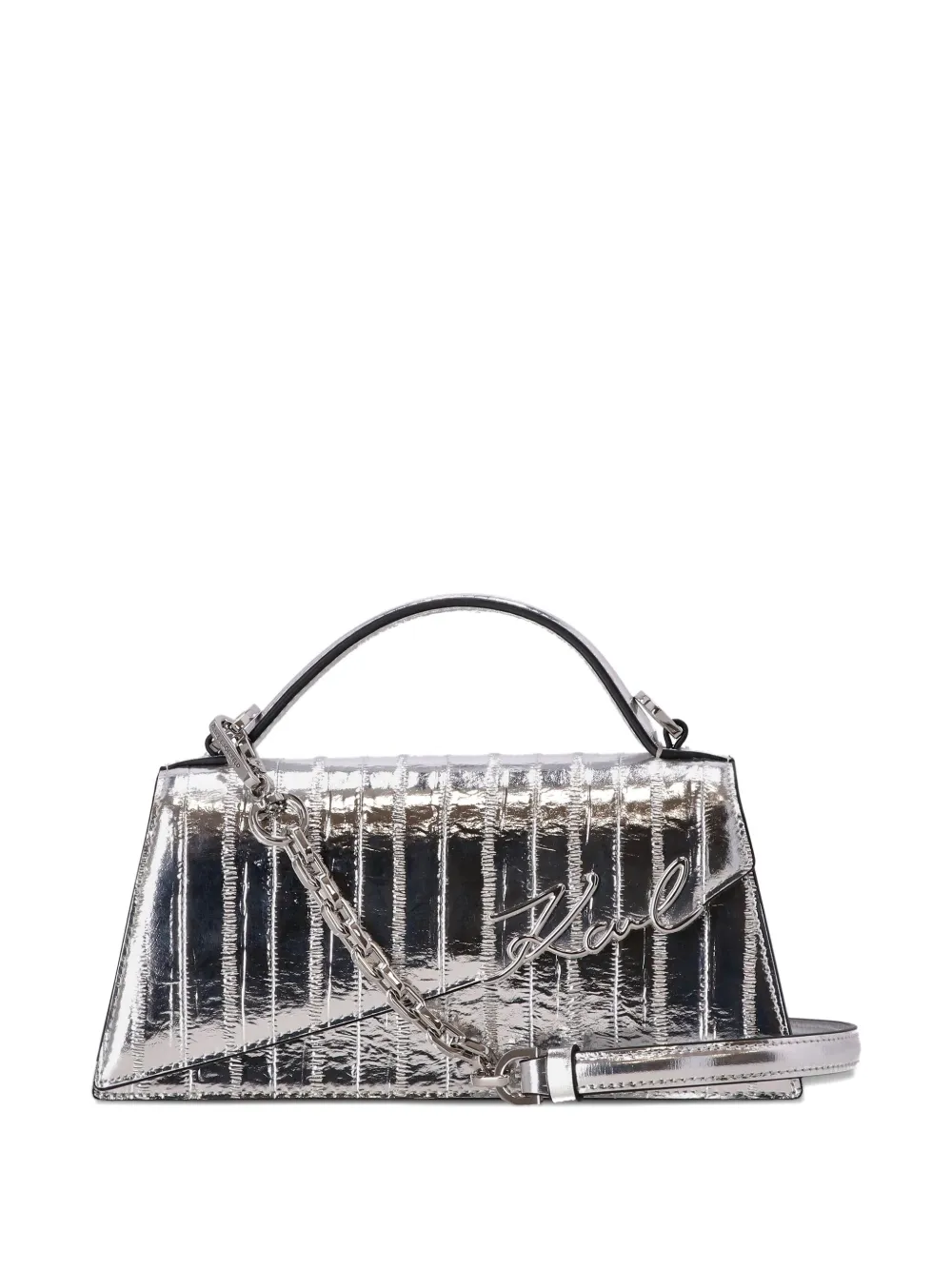 Karl Lagerfeld Metallic shopper Zilver