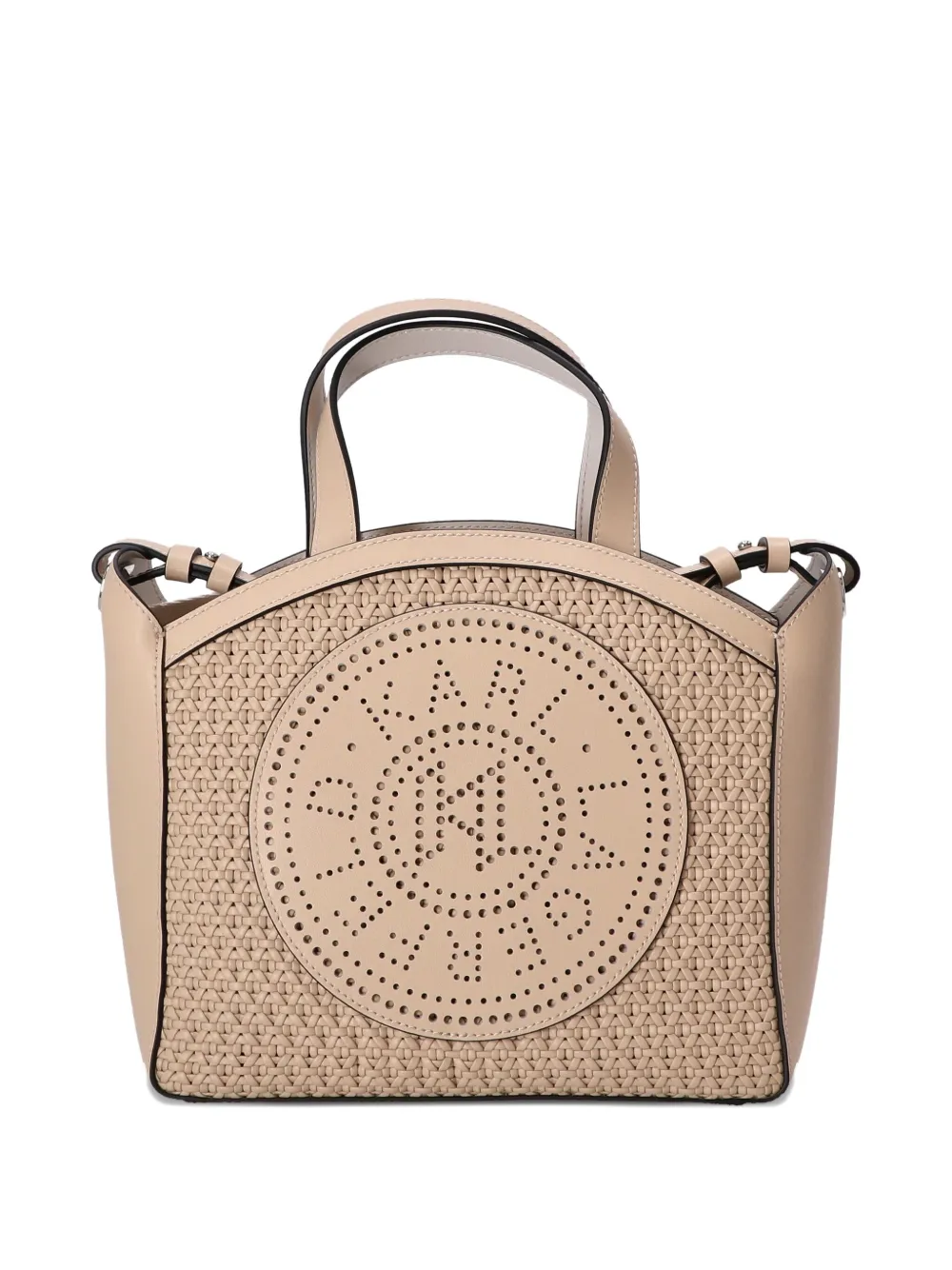 Karl Lagerfeld Shopper met geperforeerd logo Beige