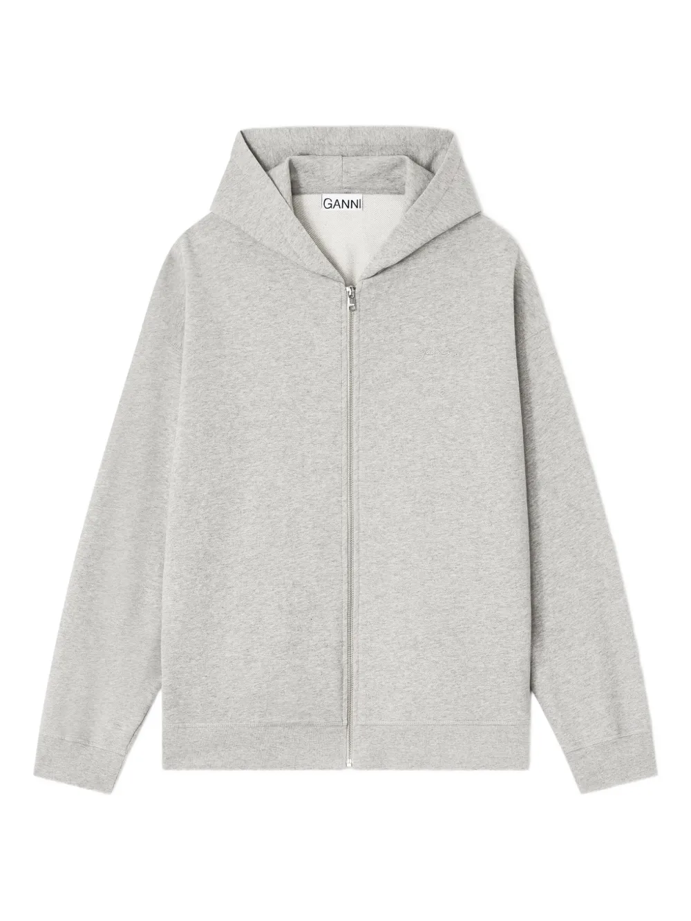 GANNI teddy zip hoodie Grijs