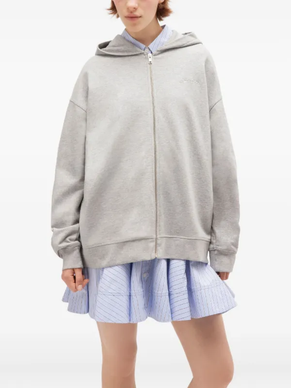 GANNI Teddy Zip Hoodie | Grey | FARFETCH GE
