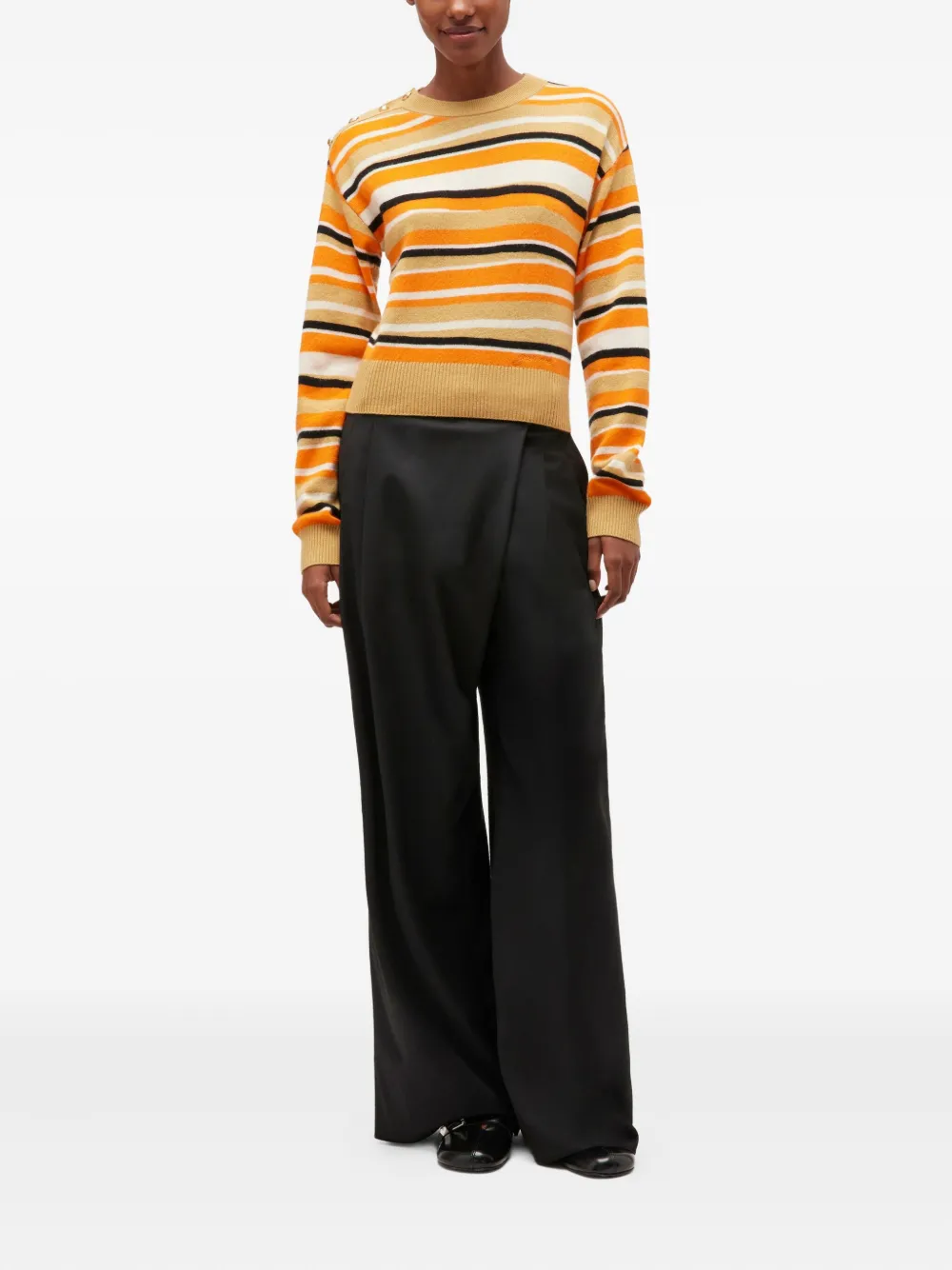 GANNI Broek met geplooide details - Zwart