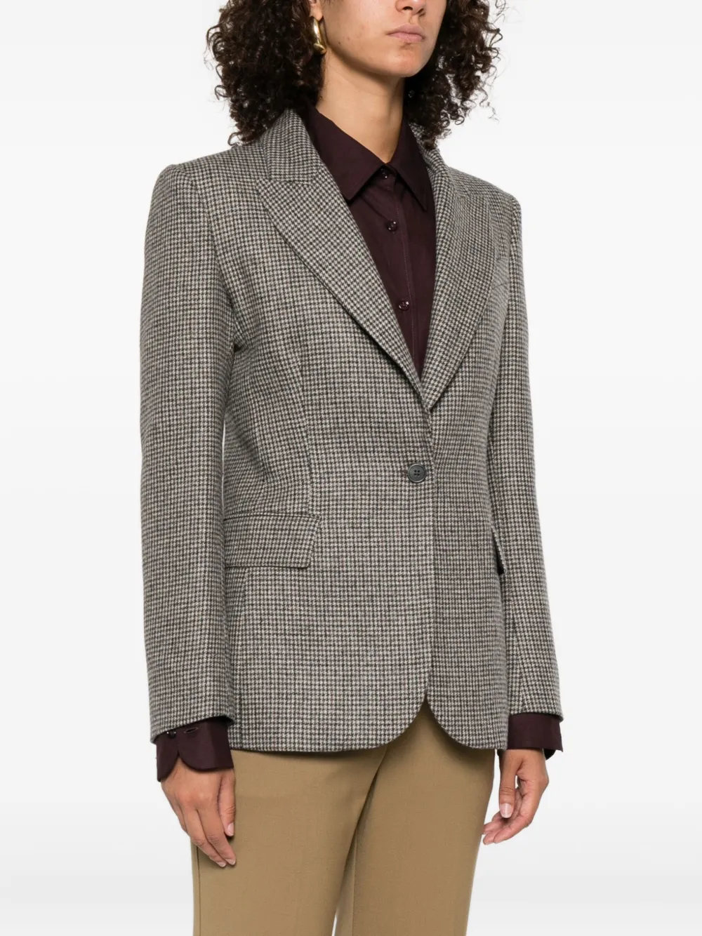 P.A.R.O.S.H. houndstooth single-breasted blazer Beige
