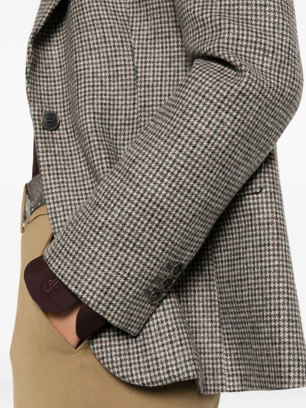 P.A.R.O.S.H. houndstooth single-breasted blazer Beige