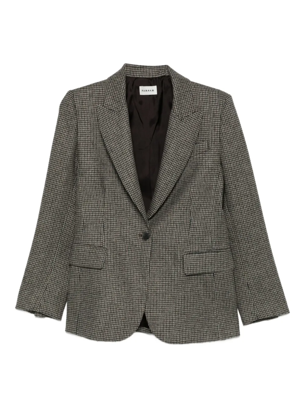 P.A.R.O.S.H. houndstooth single-breasted blazer Beige