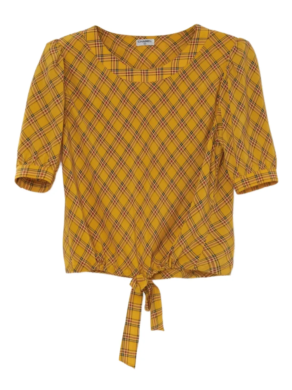 CHANEL Pre-Owned check-print suit | Yellow | Image 1
