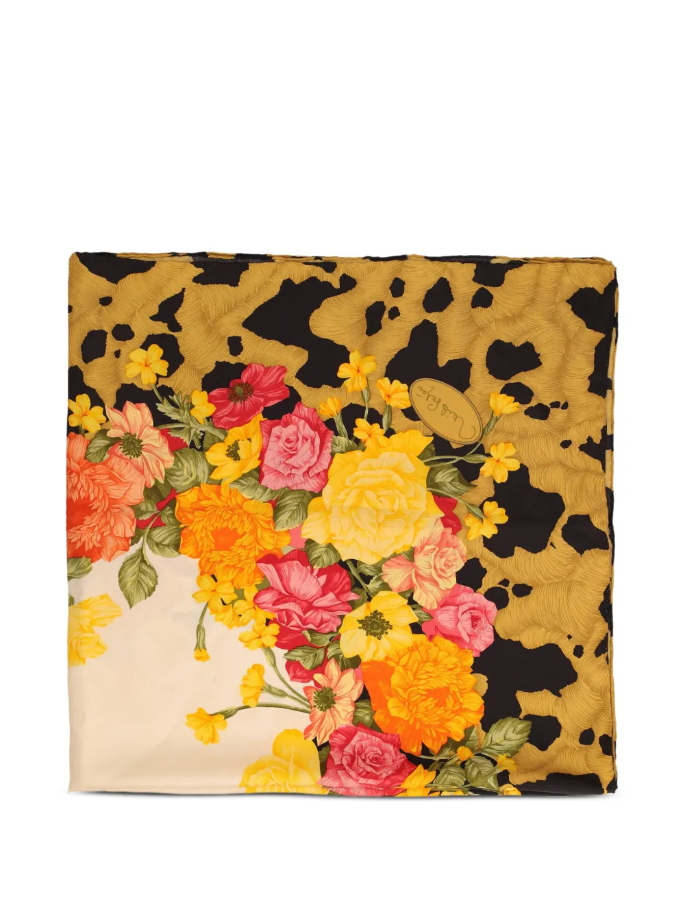 Pre-Owned floral-print silk scarf