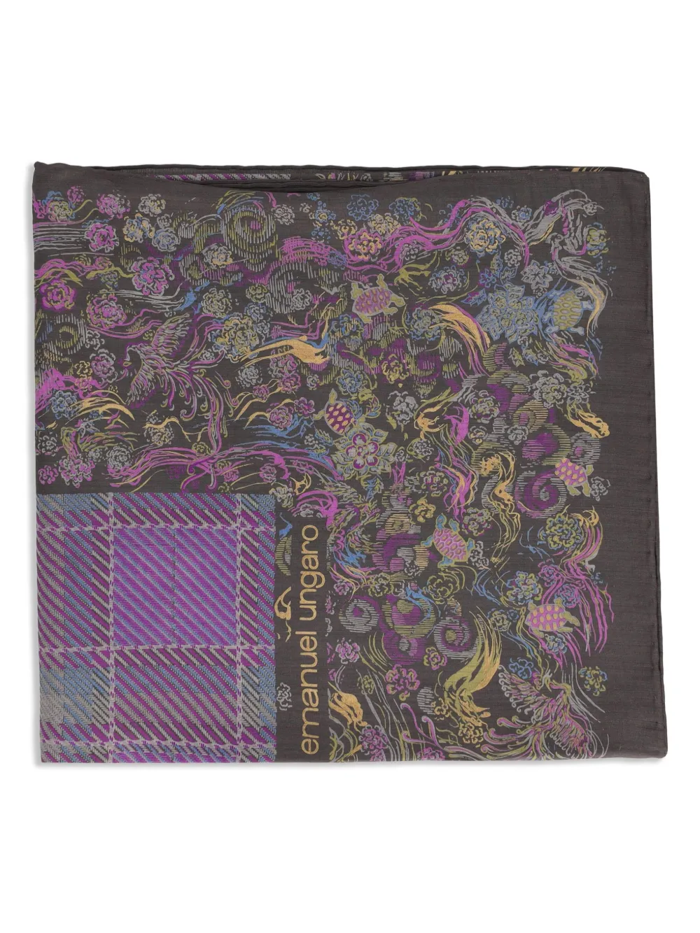 Emanuel Ungaro Pre-Owned mascada de seda con motivo | morado | Image 1