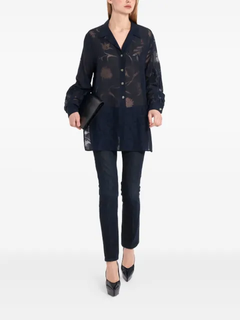 Escada Pre-Owned 1990s floral-jacquard shirt