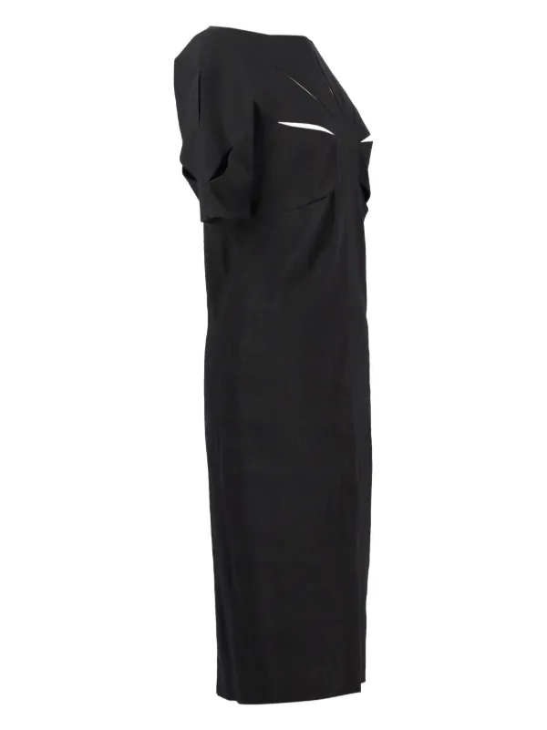 Romeo Gigli Pre-Owned cut-out Midi Dress | Black | FARFETCH JO
