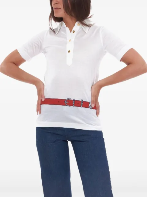 Versace Pre-Owned 1970s Belt-Print polo top