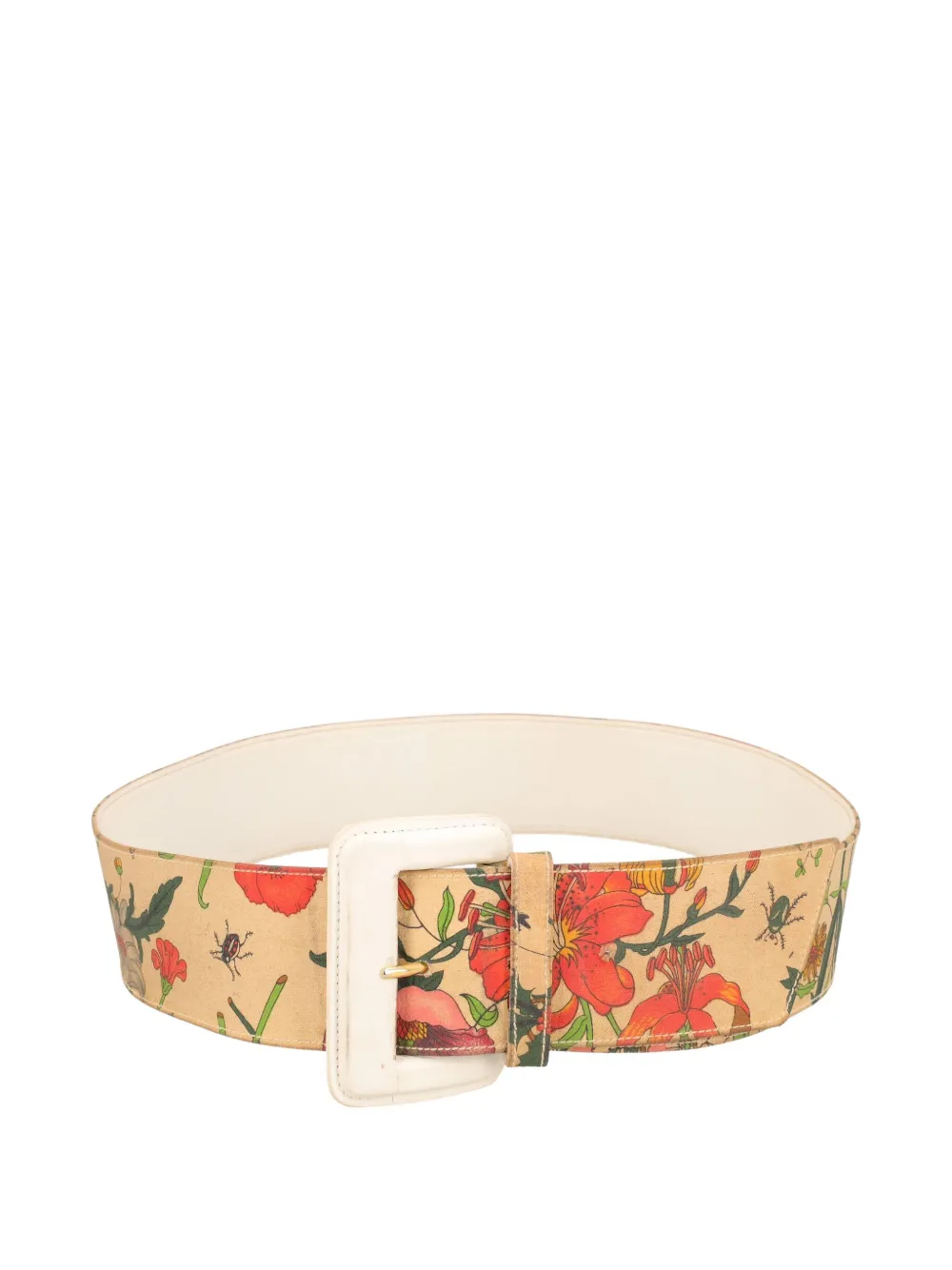 Pre-owned Gucci Flora Maxi Belt