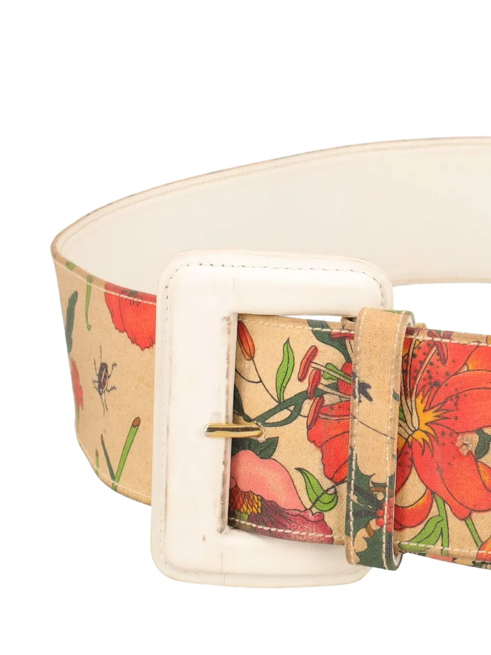Pre-owned Gucci Flora Maxi Belt