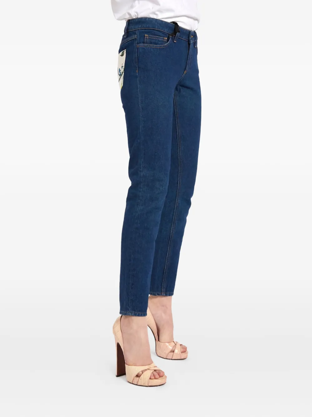 Dolce & Gabbana Pre-Owned floral-pocket jeans - Blauw
