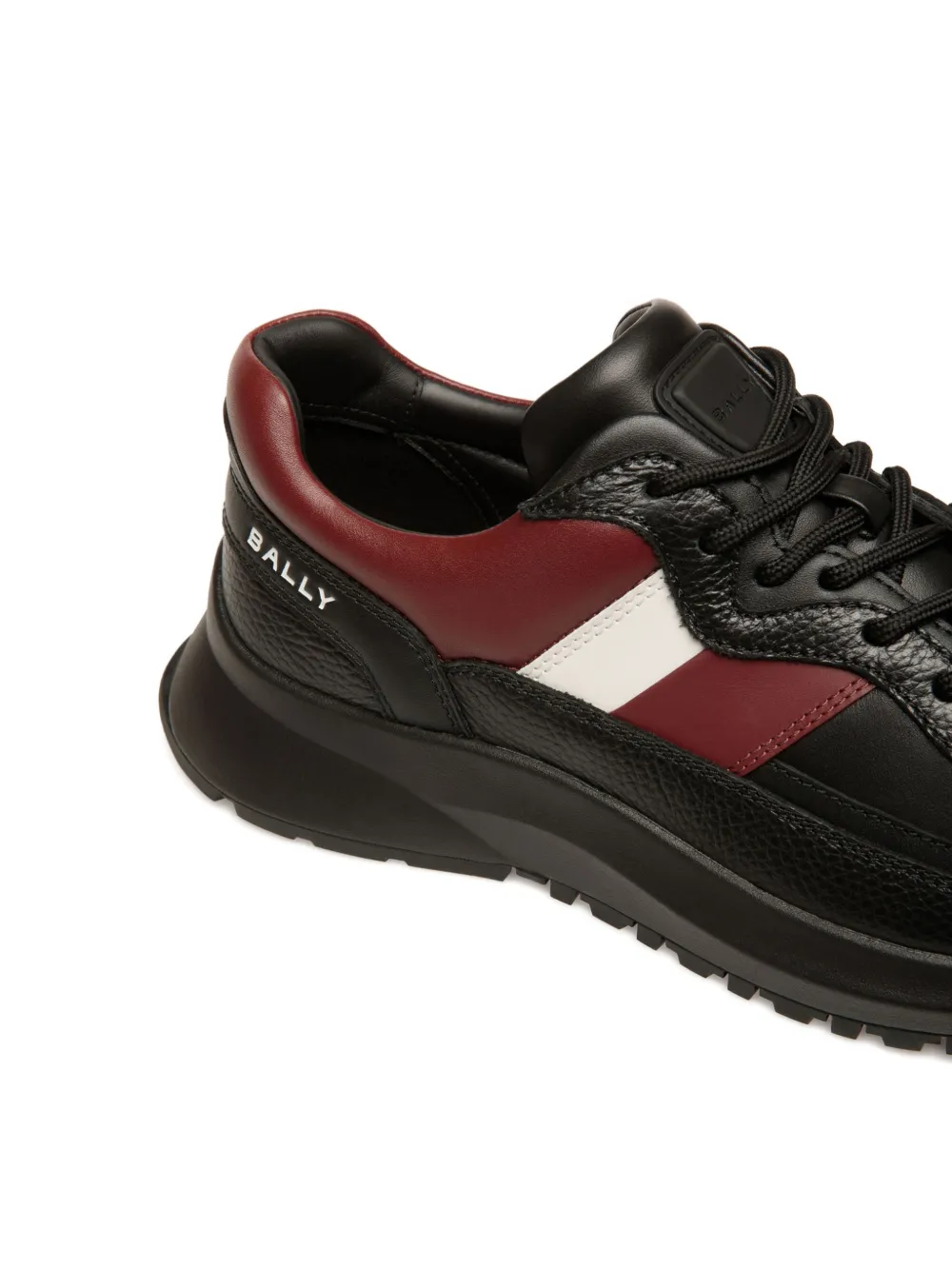 Bally Outline leren sneakers met lintdetail Zwart