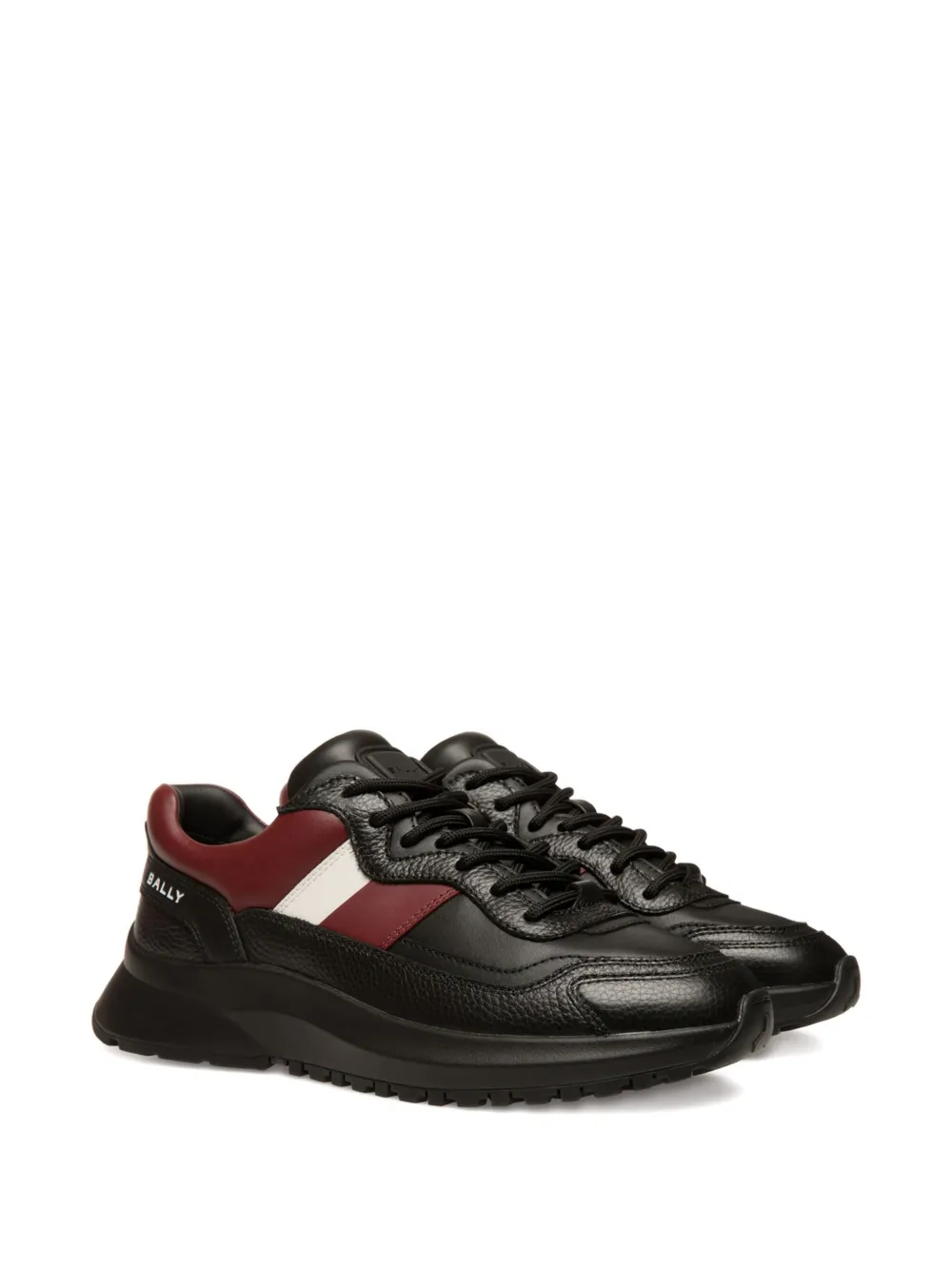 Bally Outline leren sneakers met lintdetail Zwart