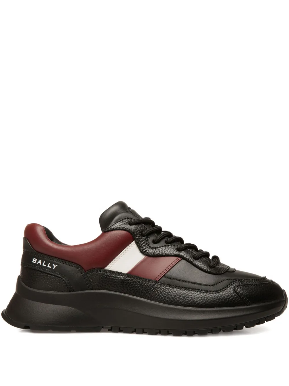 Bally Outline leren sneakers met lintdetail Zwart