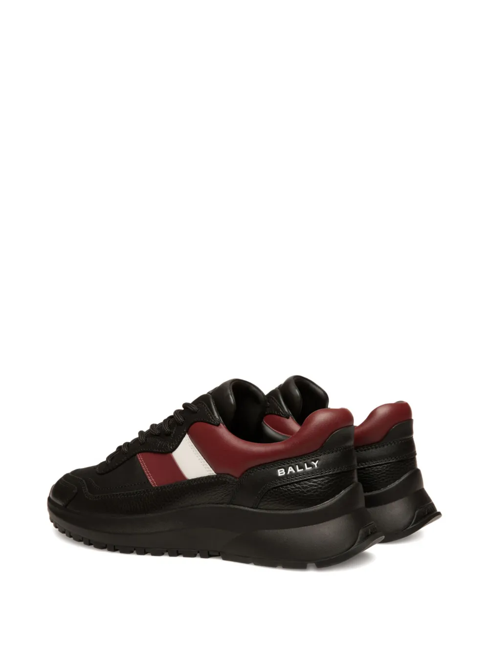 Bally Outline leren sneakers met lintdetail Zwart