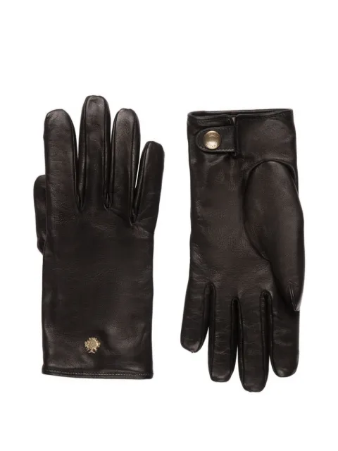 Bally logo-crest leather gloves