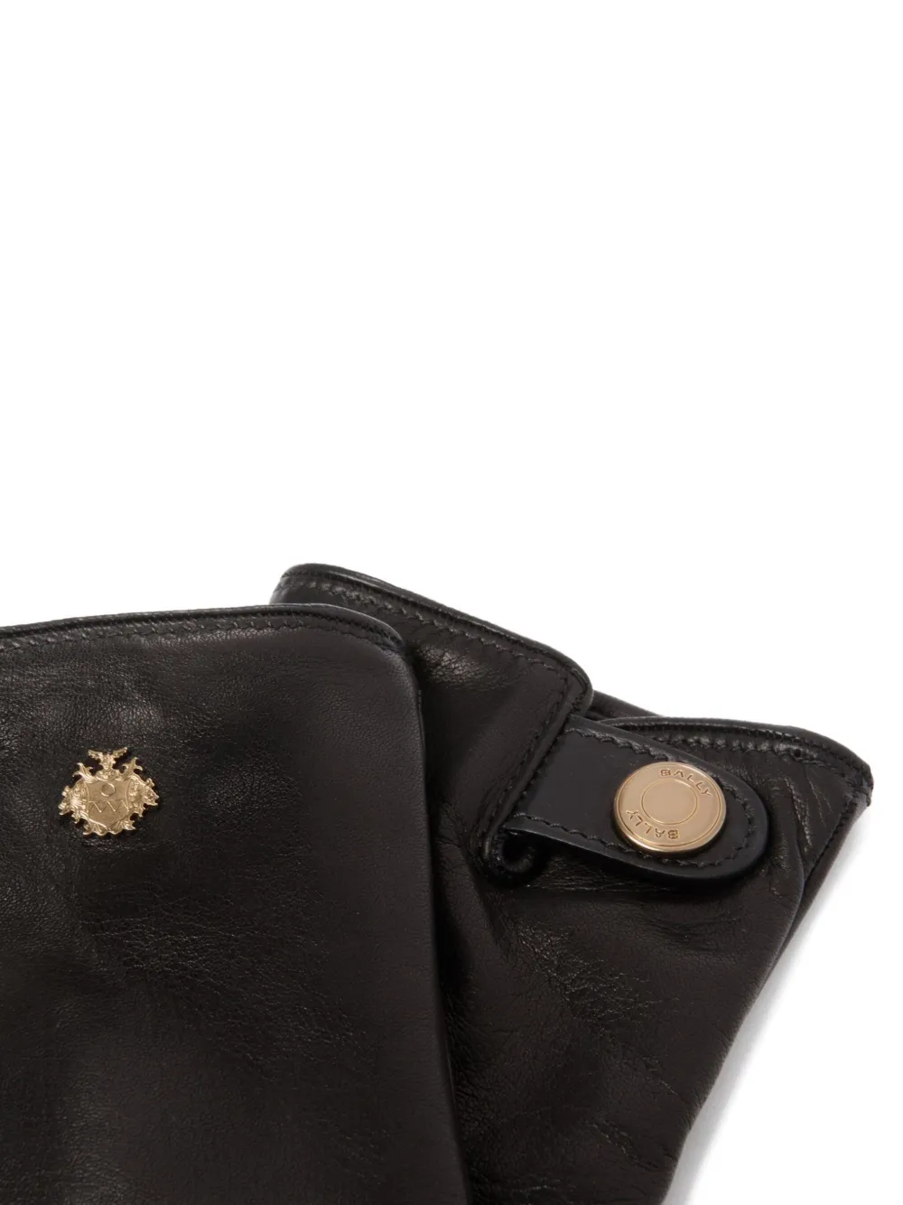 Bally Leren handschoenen met logo - Zwart