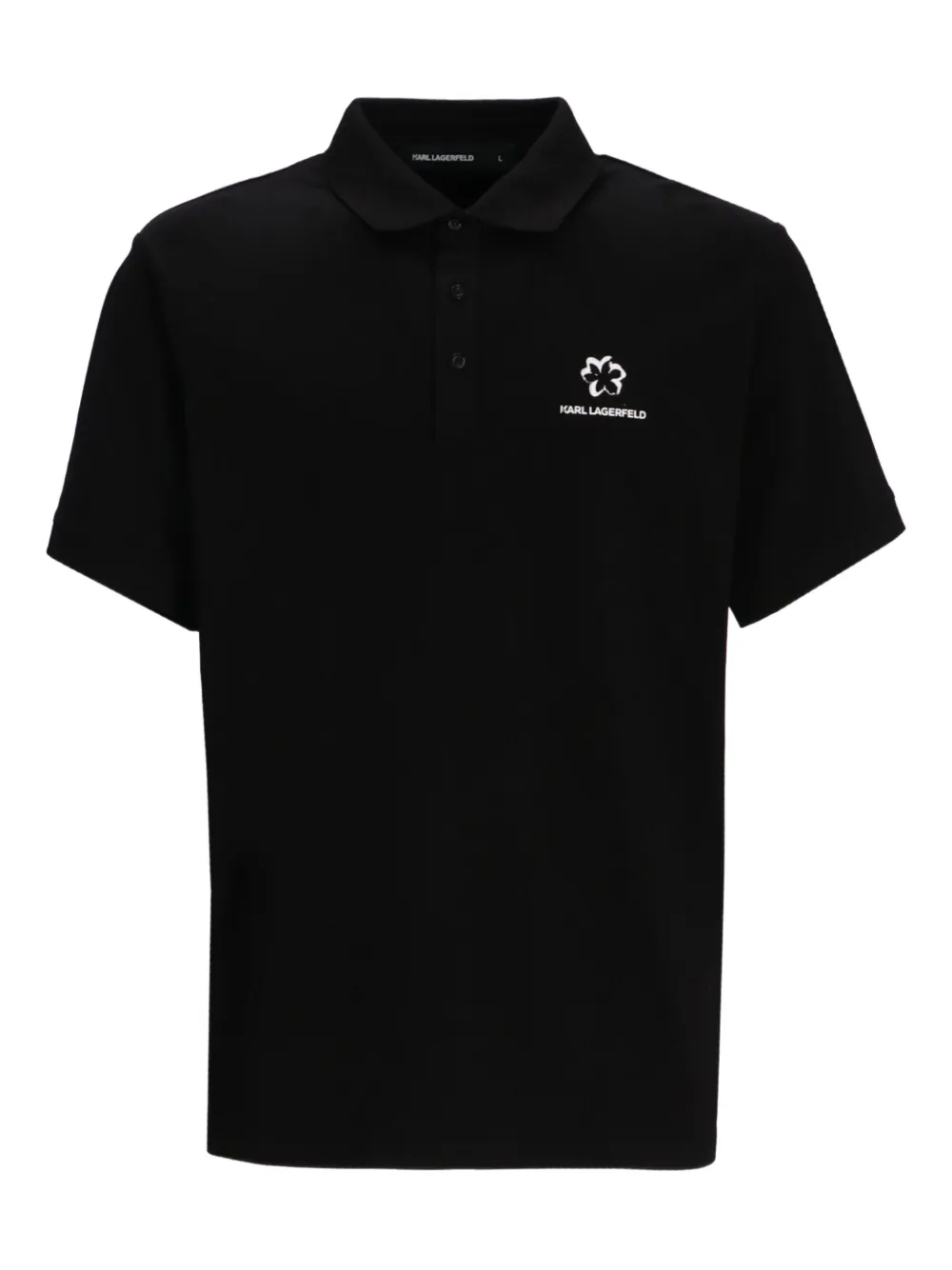 Karl Lagerfeld logo-detail polo shirt | Black | Image 1