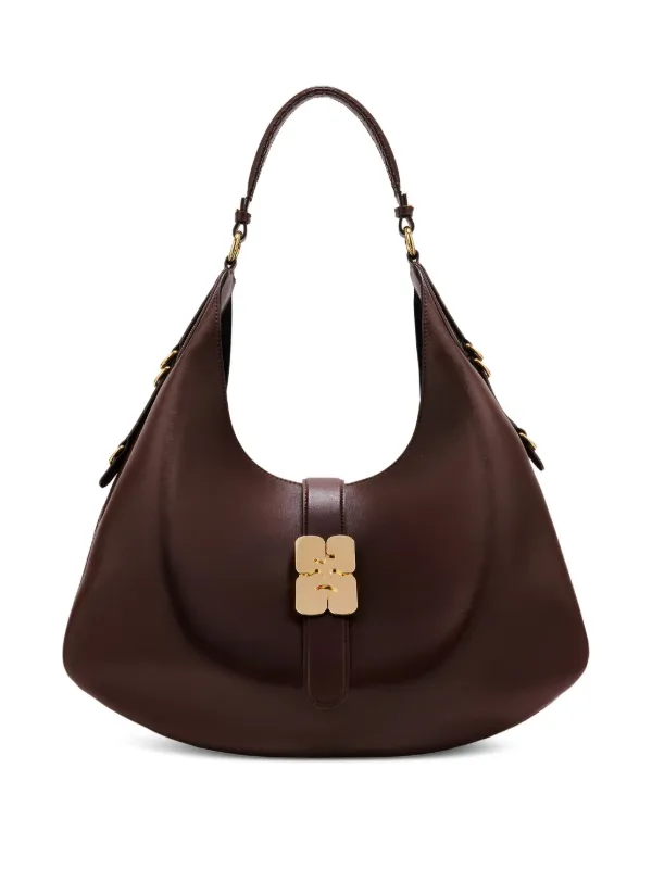 GANNI Large Kat Tote Bag Brown FARFETCH IN