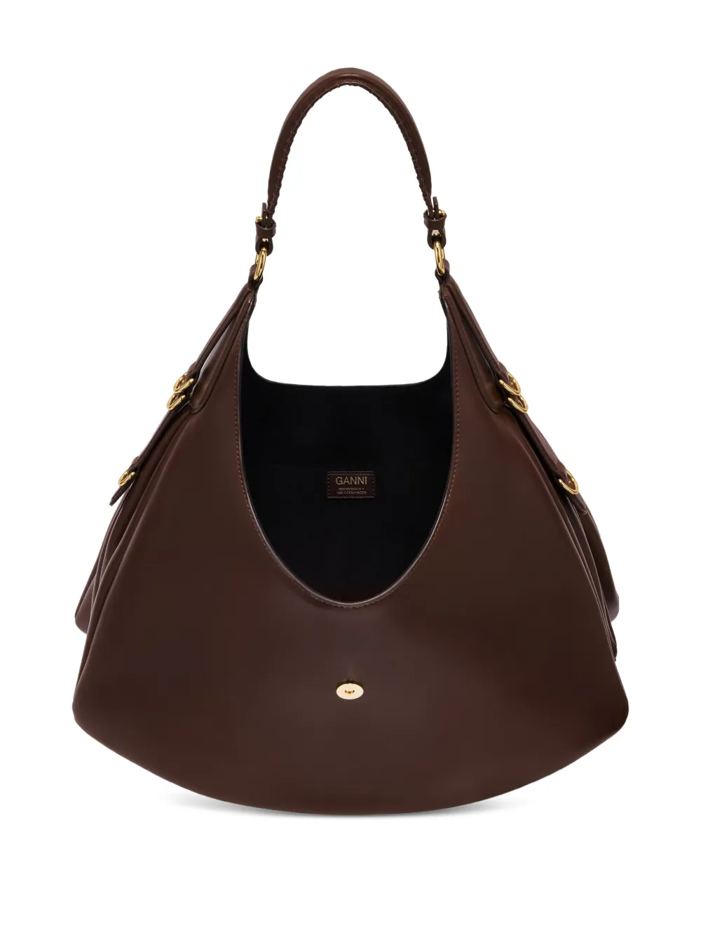 Ganni Large Kat Tote Bag In Brown