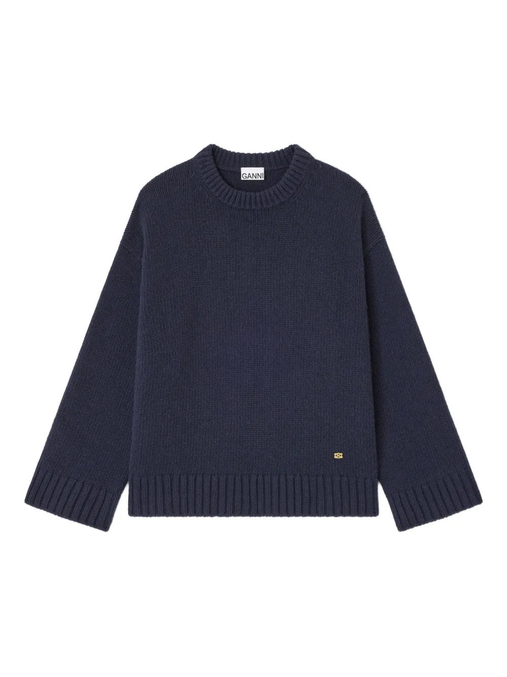 GANNI dropped-shoulders sweater | Blue | Image 1